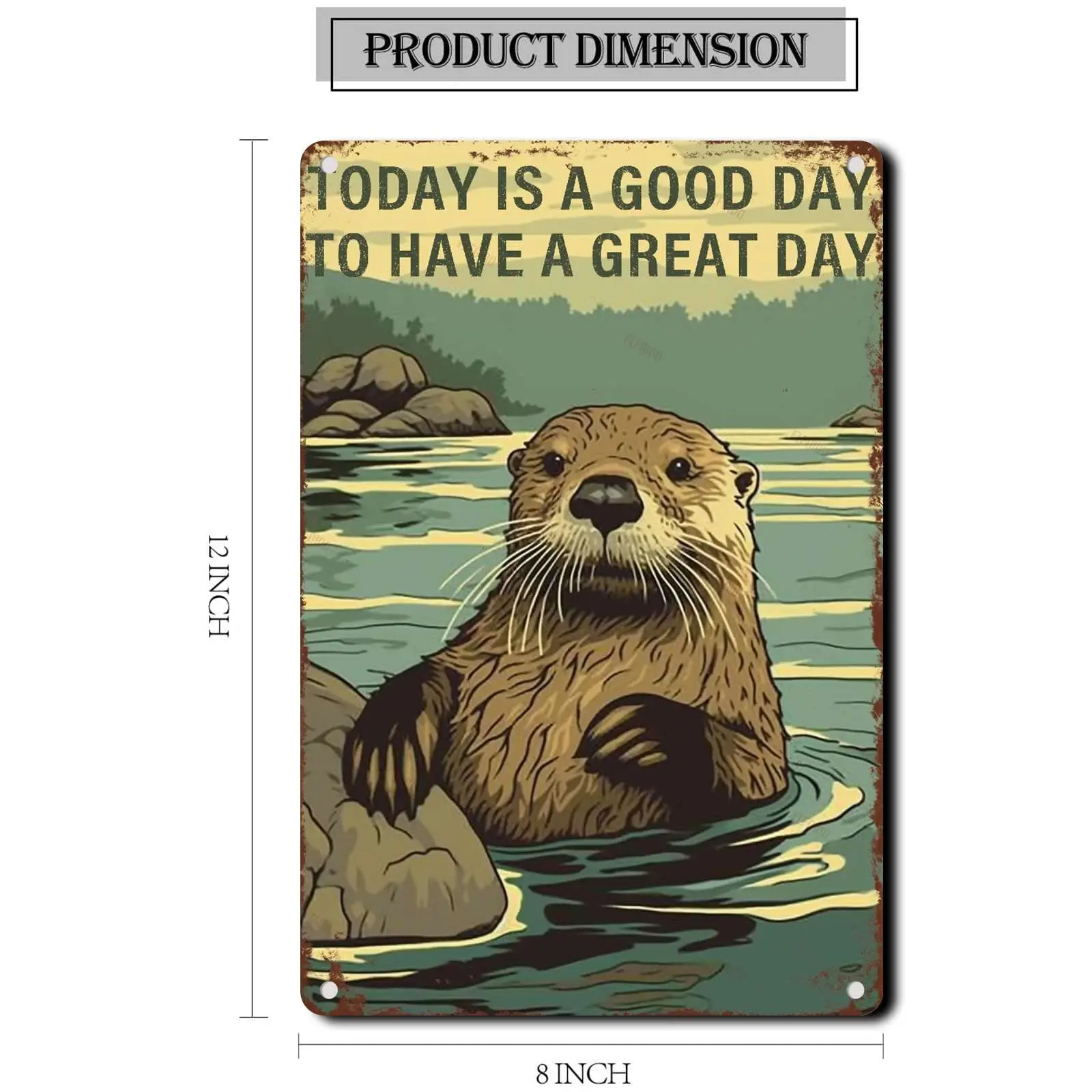 FLFGIDD алюминиевые оловянные знаки выдра сегодня хорошего дня винтажный настенный