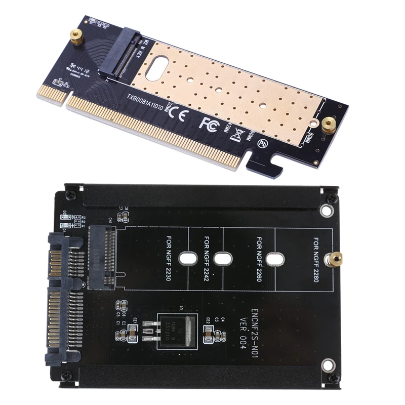 

1 Pcs M.2 Nvme SSD Adapter M2 To Pcie 3.0 X16 Controller Card & 1 Pcs CY B+M Socket 2 M.2 NGFF(SATA)SSD To 2.5 Adapter
