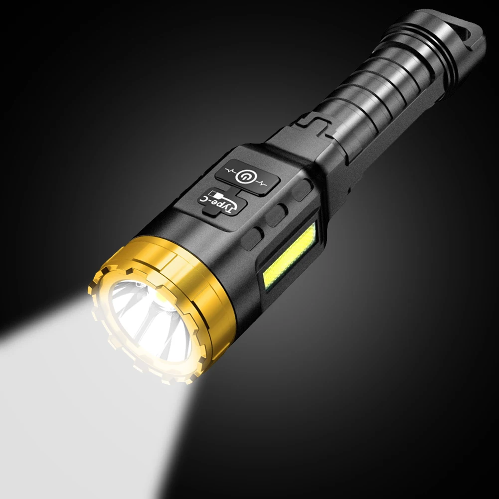 

LED COB Flashlight USB Rechargeable 300LM 4 Lighting Modes Waterproof Light Portable Lamp Emergency Flashlight