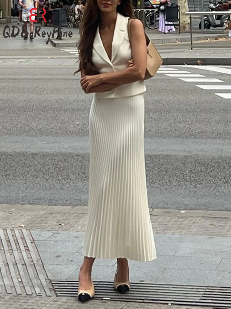 Женский офисный комплект из двух предметов элегантный трапециевидный Топ без