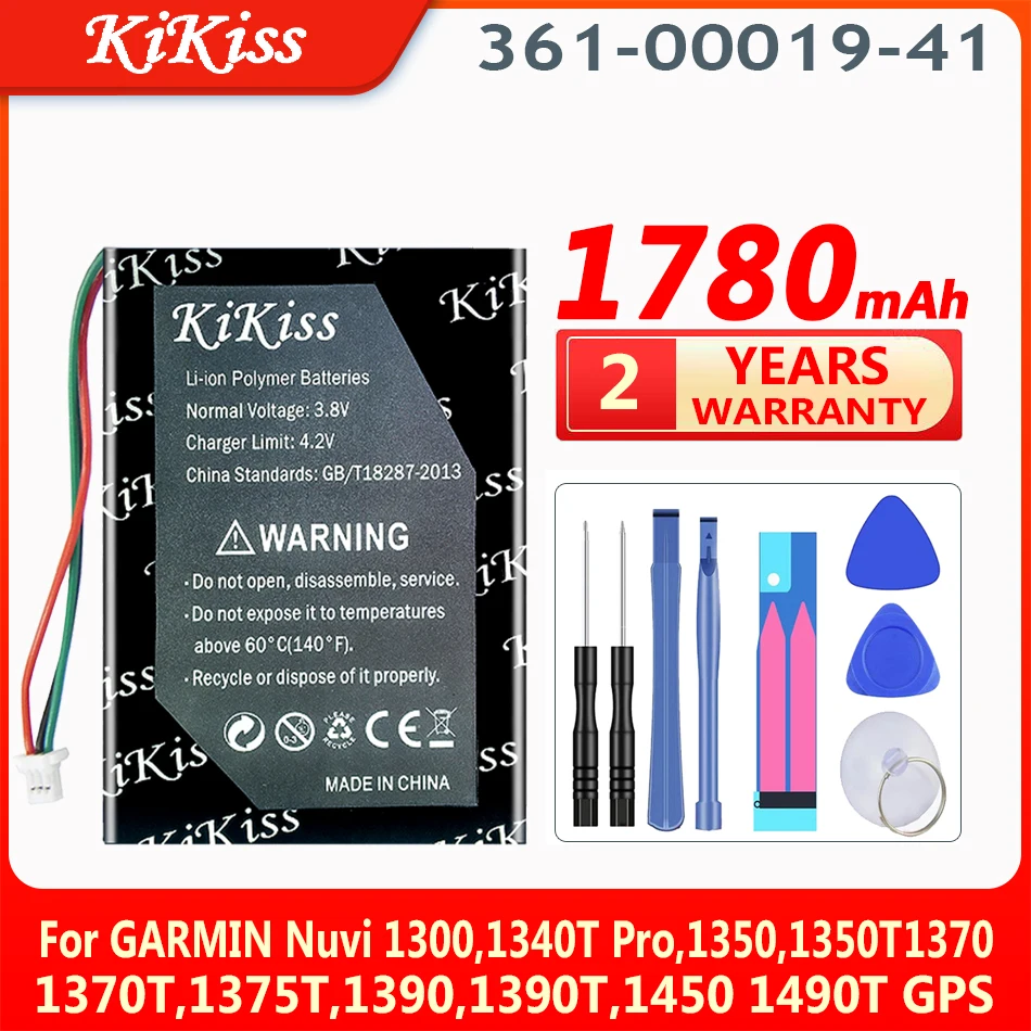 

KiKiss 1780mAh Battery 361-00019-41 For GARMIN Nuvi 1300,1340T Pro,1350,1350T1370 1370T,1375T,1390,1390T,1450 1490T GPS