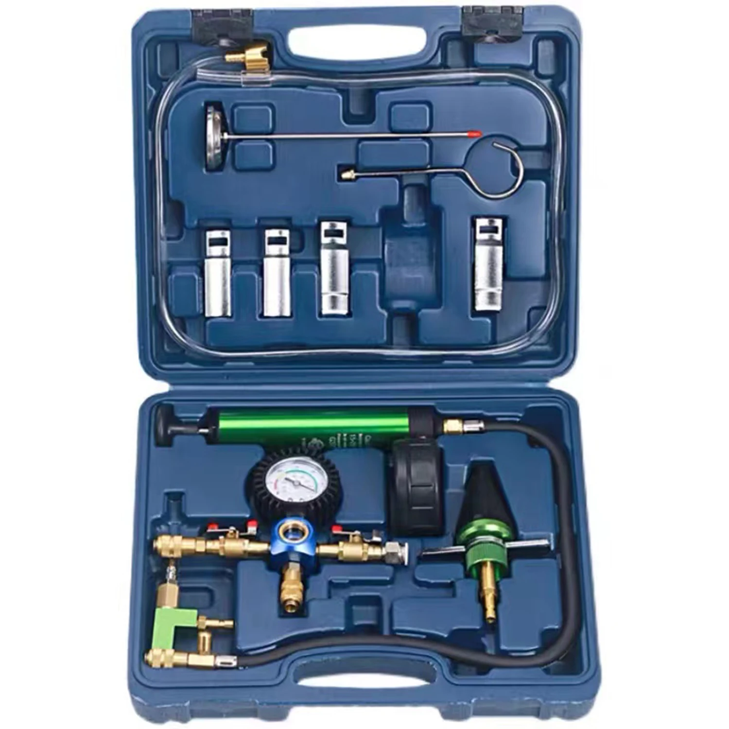 Professional Radiator Pressure Tester Kit and Vacuum Type Coolant Refilling Kit with Universal Rubber Radiator