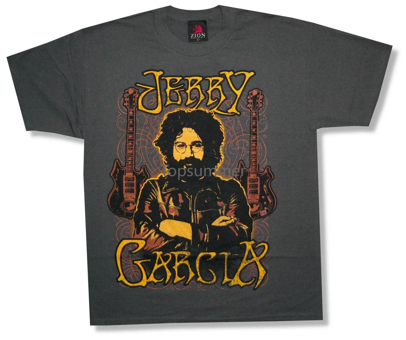 

Jerry Garcia Guitars Portrait Charcoal Grey T Shirt New Grateful Dead