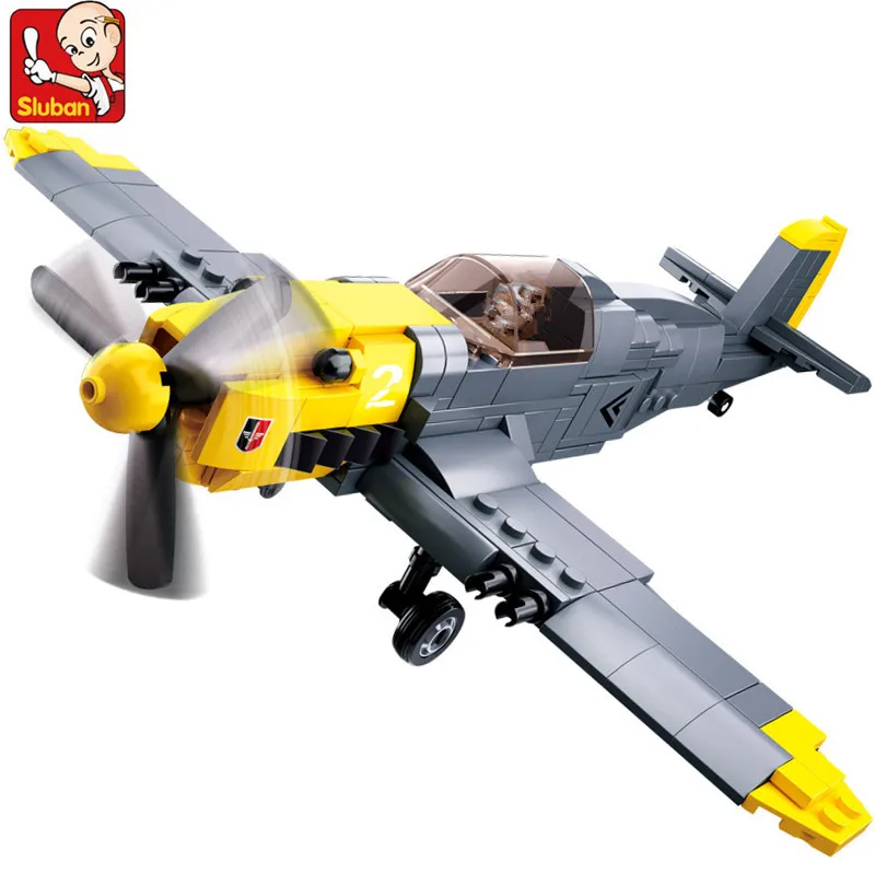 

289Pcs WW2 Military Germany Army Air Forces BF-109 Fighter Plane Model Building Blocks Sets Kit DIY Creator Bricks Kids Toys