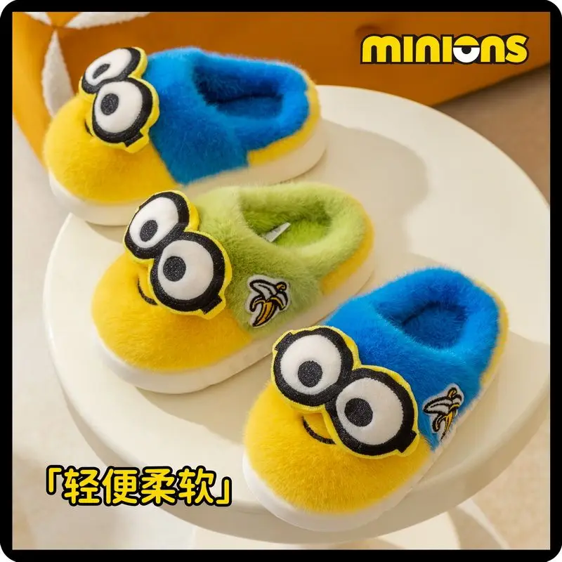 Симпатичные детские Нескользящие теплые тапочки на толстой подошве в стиле