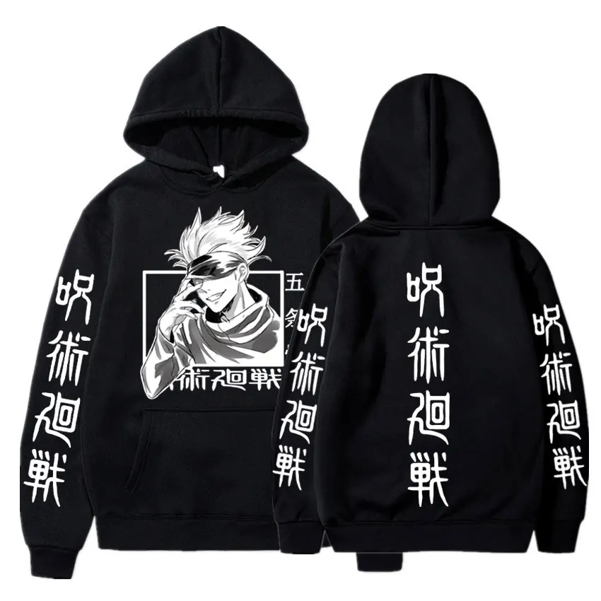 

Anime Jujutsu Kaisen Hoodies Funny Manga Gojo Satoru Print Sweatshirts Loose Long Sleeve Men Pullover Streetwear Unisex Sudadera