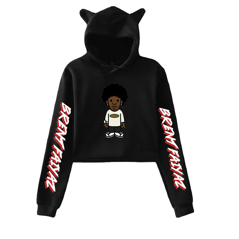 

New Hoodie Baru Brent Faiyaz Pullover Hoodie Potongan Kucing Atasan Crop Wanita Harajuku Streetwea Kawaii Pakaian Perempuan Paka