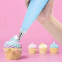 14 pcsset reusable piping bag tool stainless steel piping nozzles piping bag converter sustainable professional for baking
