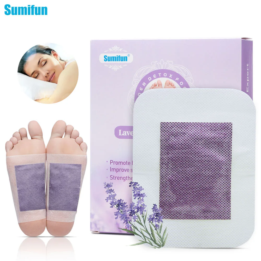 

12 шт./коркор. Sumifun Detox Лавандовый пластырь для ног незаменимый Улучшение сна удаление токсинов очистка ног нагревательный пластырь забота о ...