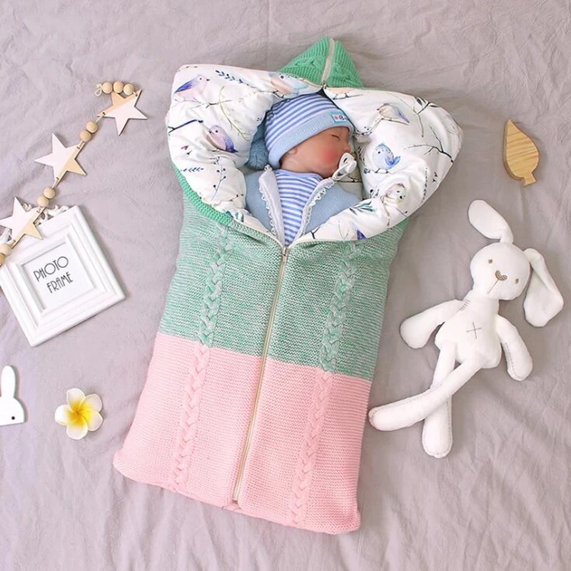 

Baby Swaddle Blanket Stroller Wrap Soft Thick Fleece Boys Girls Warm Blanket Newborn Sleeping Bag for 0-12 Month
