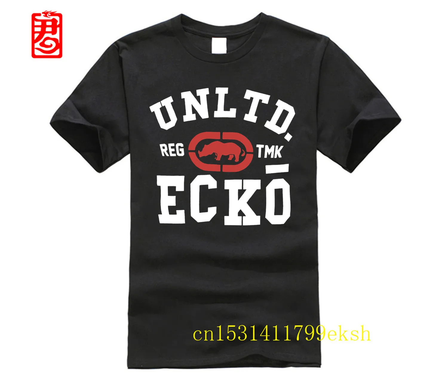 Фото Ecko_Unltd Мужская футболка из хлопка и спандекса с круглым вырезом, новый стиль, мужские футболки с круглым вырезом и короткими рукавами, классическая футболка для подростков, дизайнерская футболка №1