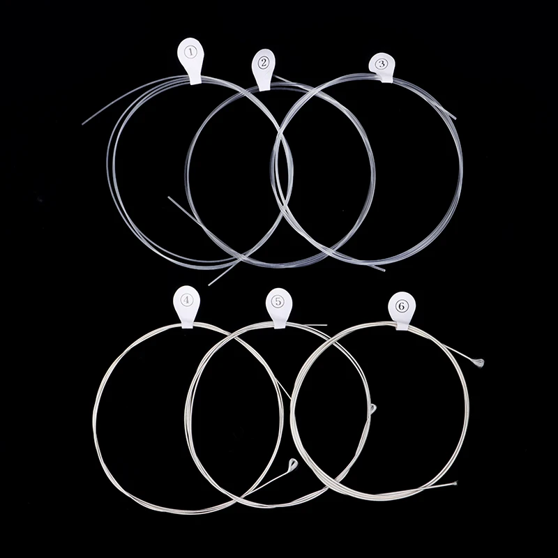 

6pcs Classical Guitar Strings Set Plating Super Light Classic Guitar Clear Nylon Silver Strings Silver Plated Copper