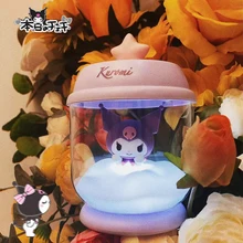 Kawaii Sanrio Kuromi Dream Jar Night Light Cute My Melody Cinnamoroll Children Bedroom Dolls Luminous Ornament Girls Gifts