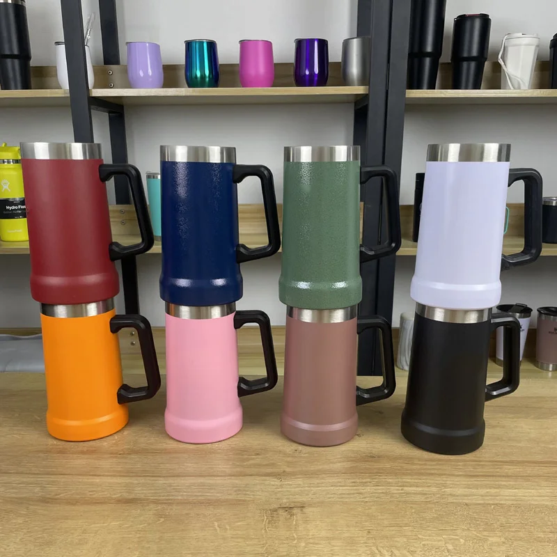 

709ml Stainless Steel Mug with S/logo and Handle Vacuum Tumbler Cup Thermal Mug for Coffee Beer Insulated Water Tea Bottle