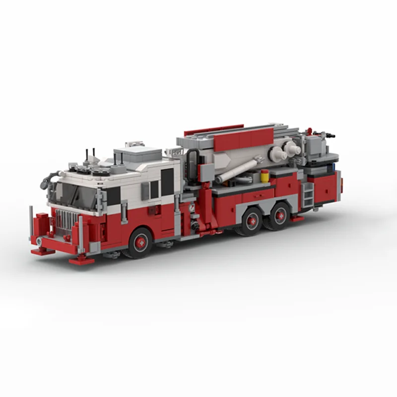 Фото 1365 деталей MOC FDNY - Нью-Йорк - Лестница на башне 21, модель пожарной машины из района Хеллс-Китчен, строительные блоки, игрушки, конструктор, рождественский подарок №3