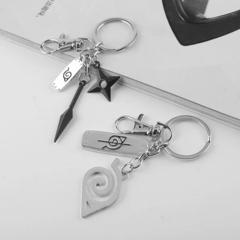

Cartoon Anime Naruto Konoha Logo Keychain High quality Metal Alloy Keychain Character Accessories Gift