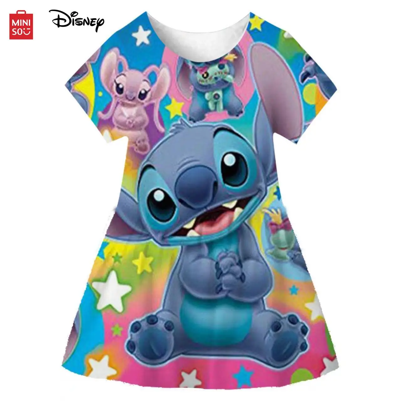 Приключения Диснея Стич наряд для девочек летнее платье Vaiana модная одежда