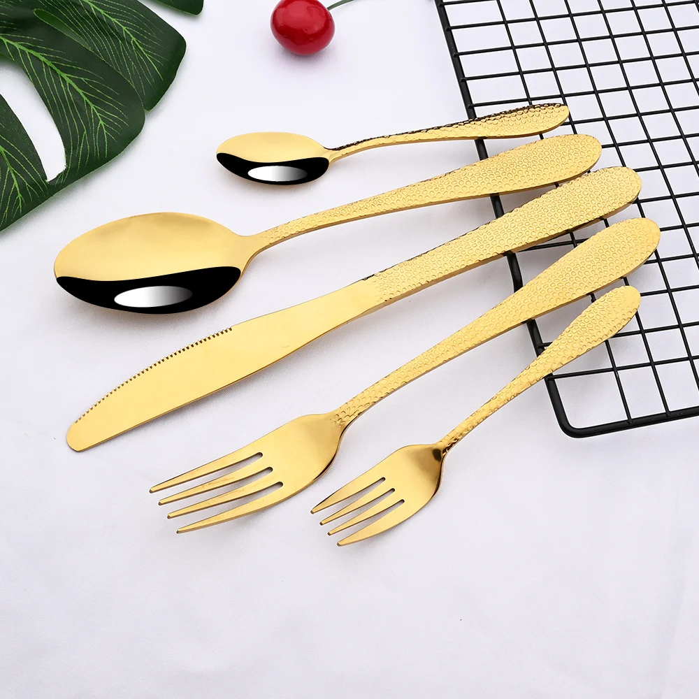 

1/2/4Set Table Stainless Steel Mirror Gold Cutlery Dinnerware Set Western Dinner Knife Fork Tea Spoon Tableware Silverware Set