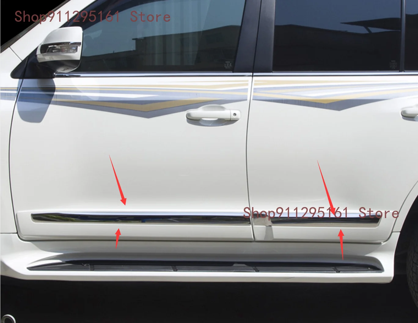 

Accessories For Toyota Land Cruiser 150 Prado LC150 FJ150 2010-2018 Body Side Door Garnish Trim Chrome Car Styling