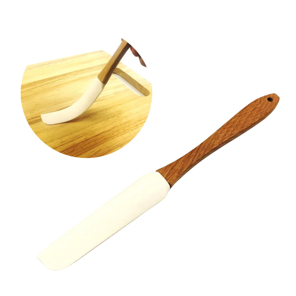 

Spatula Silicone Butter Cream Scrapertool Wooden Handle Professional Stir Fry