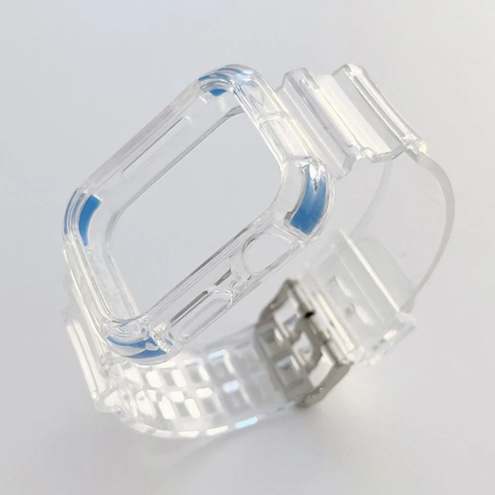 Ремешок спортивный для IWatch Series 7 SE 6 5 4 3 2 1 прозрачный браслет Apple Watch 40 мм 42 44 38 41 45