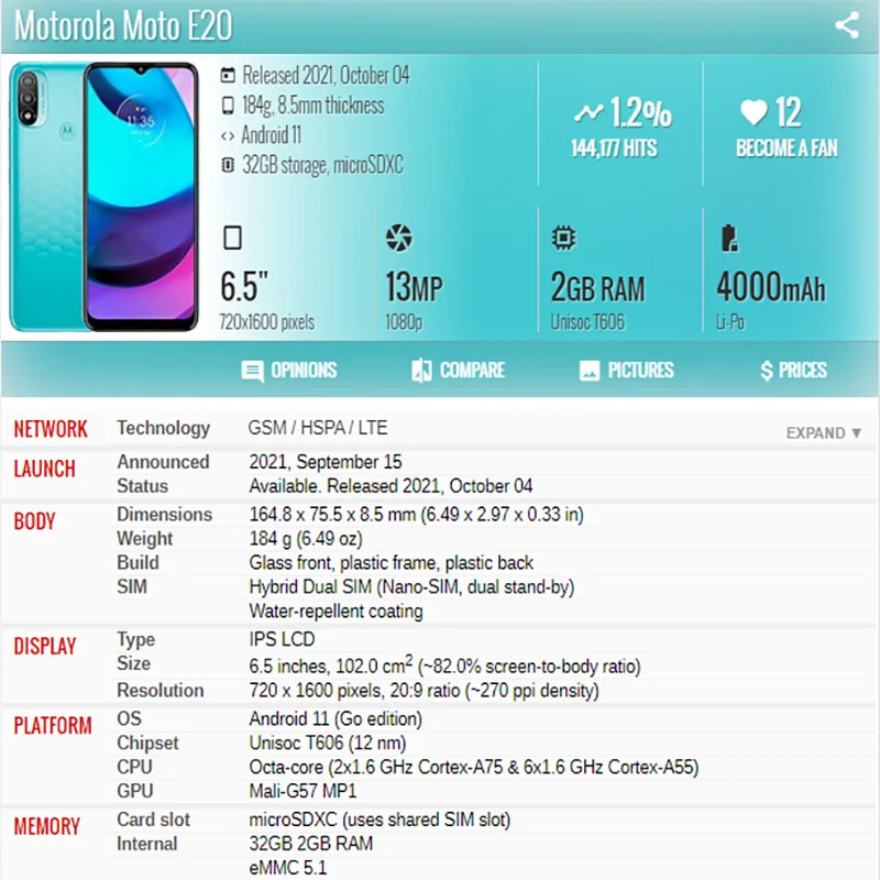 ЖК-дисплей для Motorola E20 сенсорный экран с дигитайзером в сборе замена дисплея XT2155