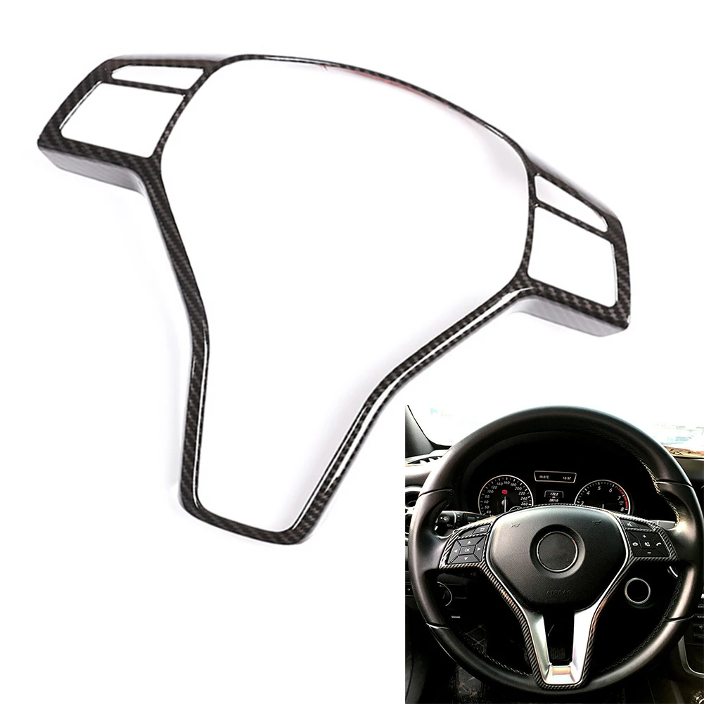 

Accessories Steering Wheel Frame Decorate 1pcs 35x26x4.5cm ABS Plastic Carbon Fiber Black Durable For Benz Class A B C
