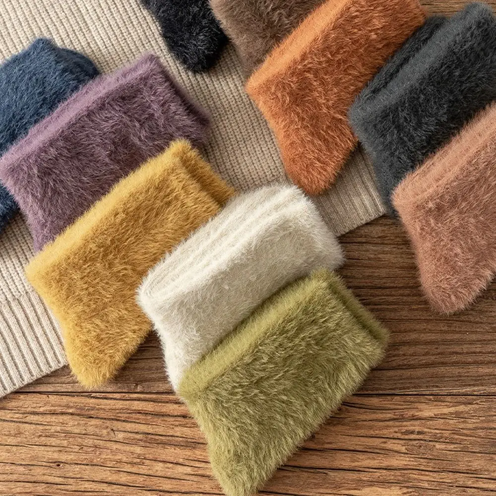 Теплые зимние женские термочулки на флисовой подкладке коралловая шерстяная