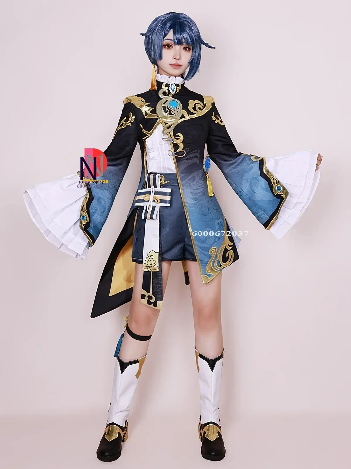 Игра Genshin Impact Высокое качество Xingqiu Косплей Костюм Qingliyue Port Feiyun Merchant Second Young Master Outfit