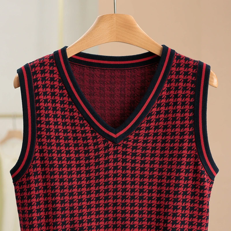 Xking [Hangzhou * Ze] в комплекте модал V-образный вырез пуловер жилет вязаный ~ 2024 осенняя