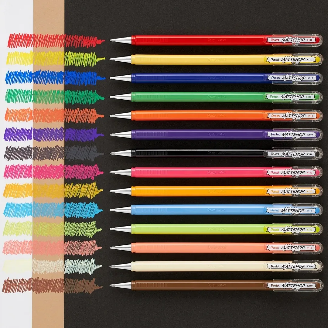 

Гелевые ручки Pentel Arts Hybrid MATTEHOP 1.0 мм 14 цветов
