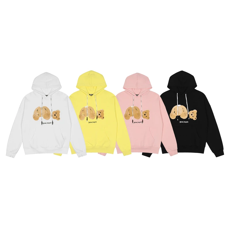 

Palm Angels 22SS Letter logo Yellow Bear Towel Embroidered Hoodie Sweatshirt 100% Cotton SIZE:S-XL Boyfriend Gift free shipping