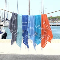 tassel cotton linen 180x100cm striped blue bath beach towel holiday picnic beach mat general