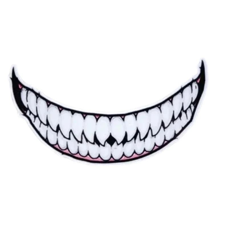 Наклейки на мотошлем с зубами и языком от зла топливная коробка забавное