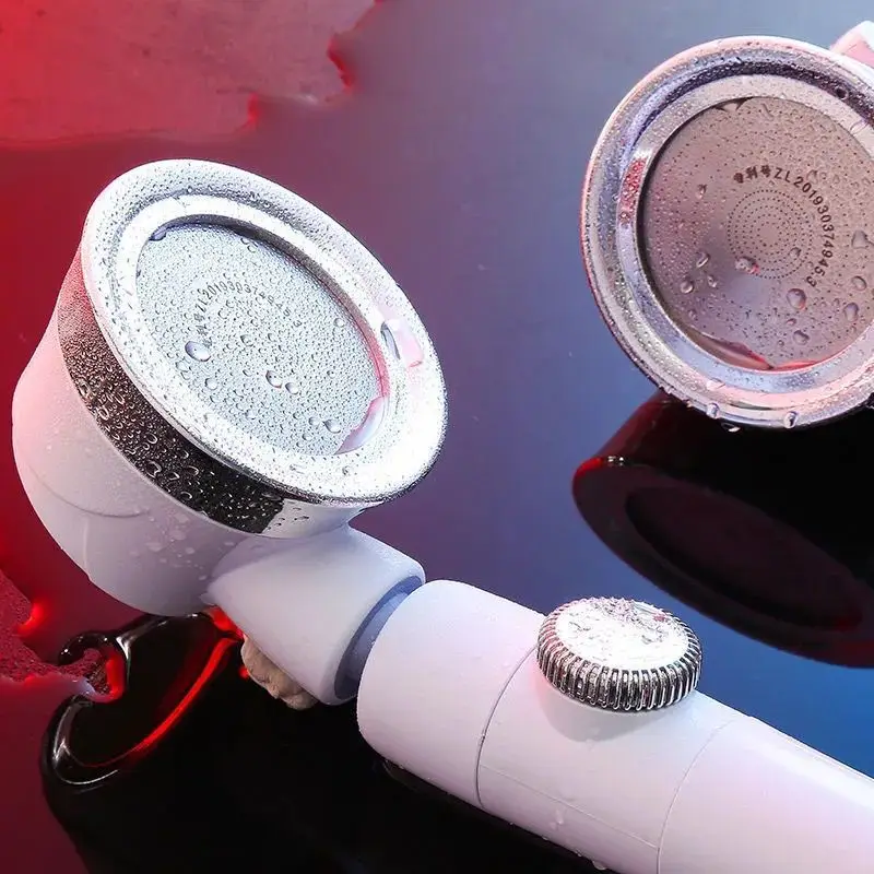 

Pressure Shower Head With Switch on/off Button Bathroom 3-Function SPA Filter Bath Head Water Saving Shower