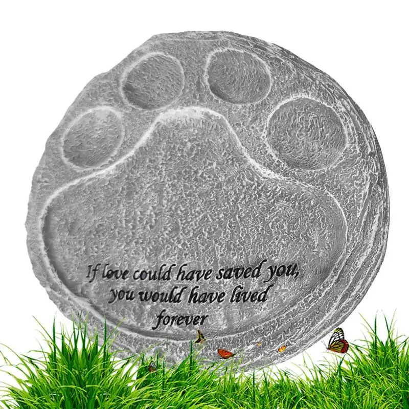 Мемориал для домашних животных садовые камни с принтом лапы украшение