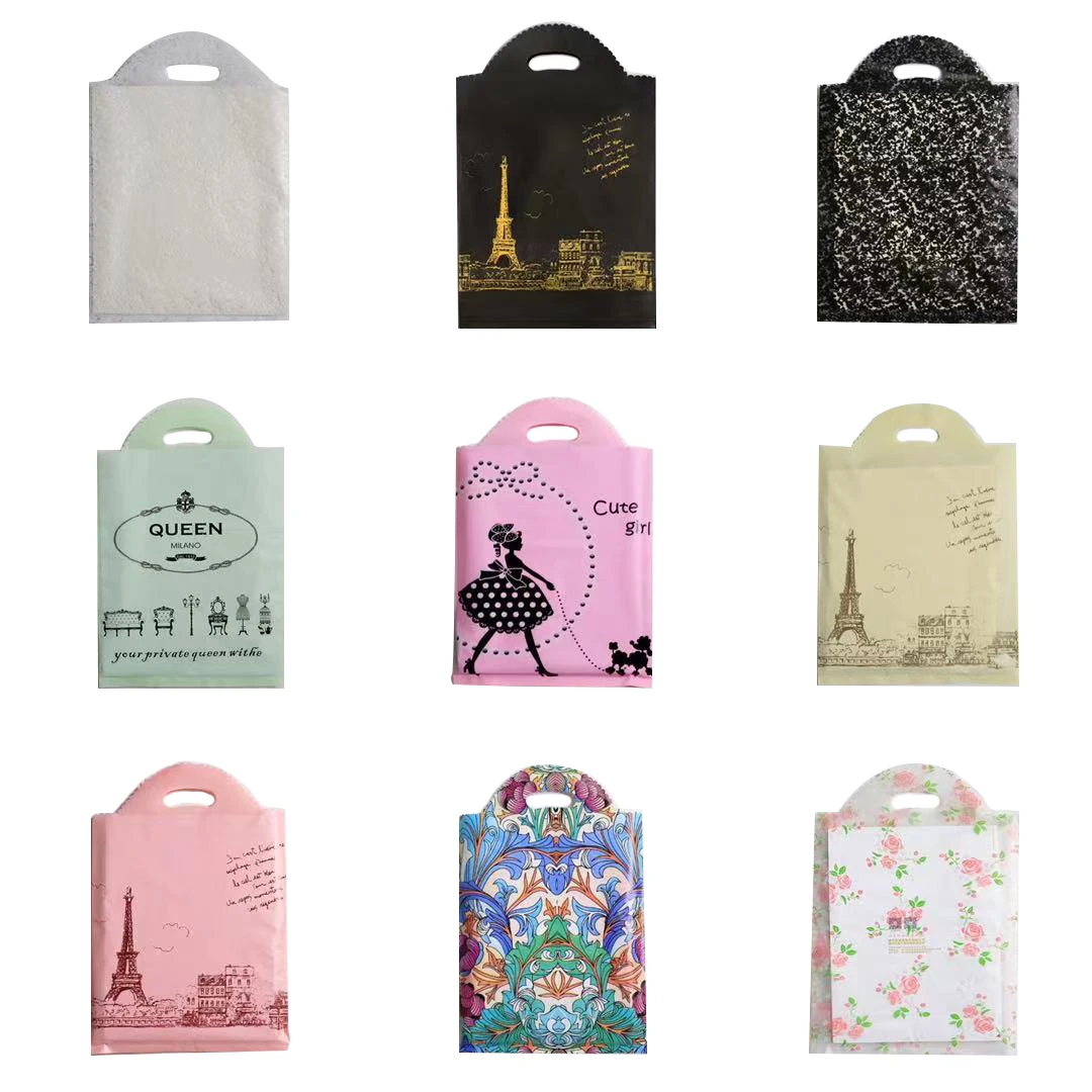 

50Pcs/lot Small Plastic Bag With Handle Party Favor Bag for Jewelry/Toy/Scarf Gift Packaging Bags 20x25cm Mini Business Bag