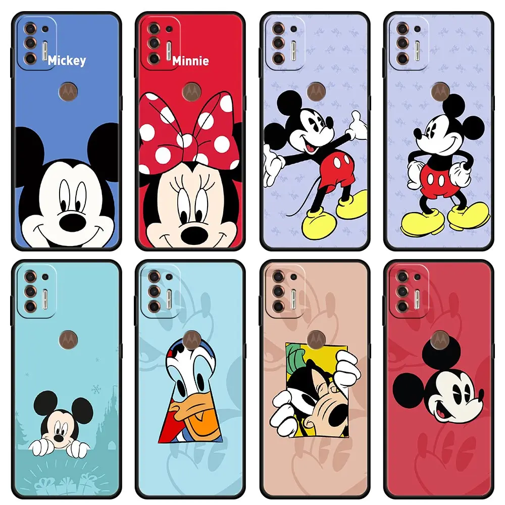 

Mickey Minnie Cartoon Case for Moto G30 One Fusion G9 Play Plus Power G60 G8 Power Lite Edge 20 G50 One Hyper Black Phone Cover