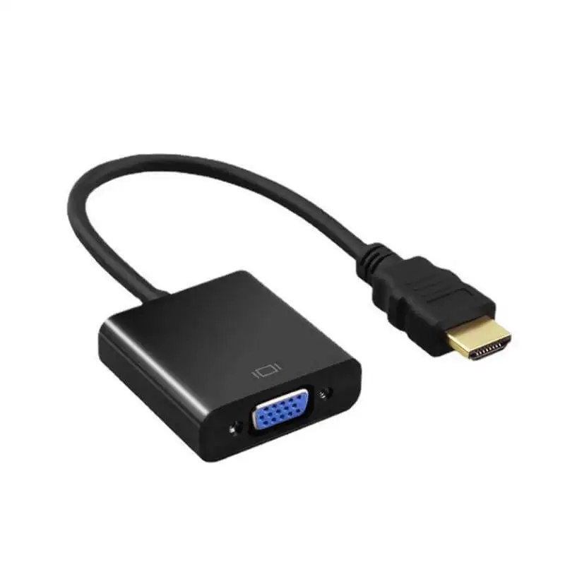 

HDMI To VGA Cable Connection HD 1080p Gilded Head Data Cable Verview With Audio With Power Supply For Projector Monitor TV