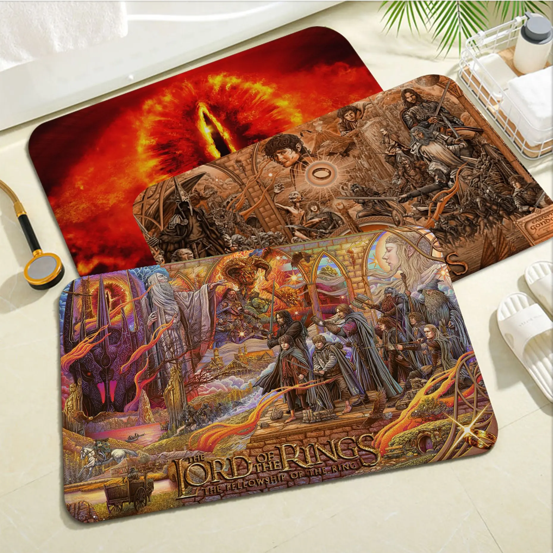 

BANDAI The Hobbit Lord of The Rings Bathroom Mat Anti-slip Absorb Water Long Strip Cushion Bedroon Mat Hotel Decor Mat