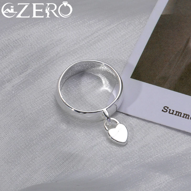 

Hot 925 Sterling Silver Romantic Heart Lock Couple Ring Size 6/7/8/9/10 Fashion LOVE Wedding Party Holiday Gifts Fine Jewelry