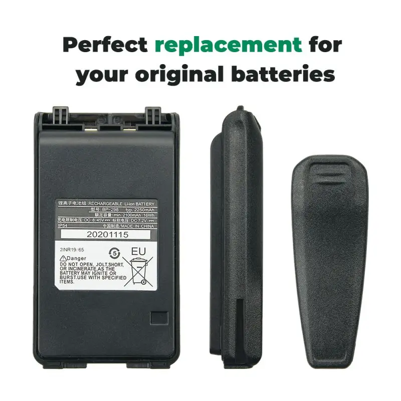 Фото Аккумулятор Walkie BP-298 7.2V 2250mAh для рации IC-V86, сменный аксессуар для двухсторонней рации №5