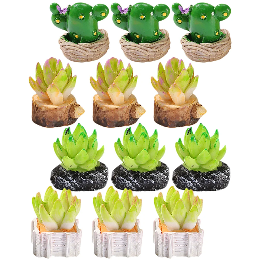 

Mini Succulents Succulent Miniature Fake Artificial Potted Faux Decor Resin Garden Pots Decorations Bonsai Ornament House