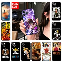 black soft phone cases for iphone xr xs max 7 8 6s plus x one piece monkey d luffy cartoon cover for iphone 13 12 pro 11 se