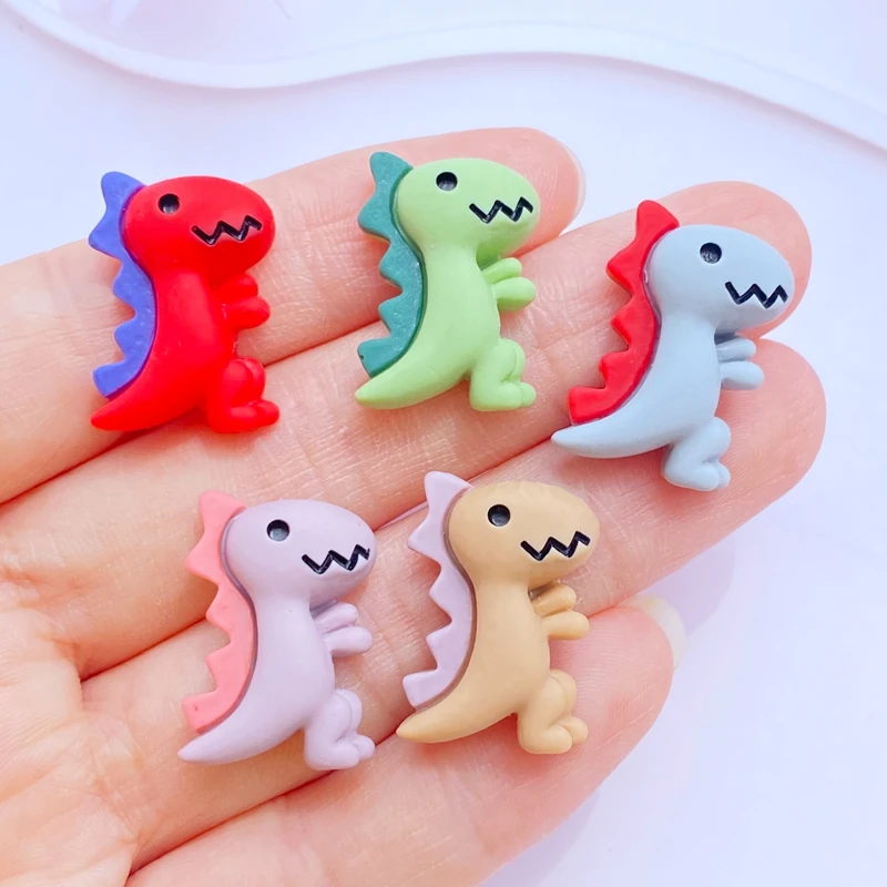 

10pcs Mixed Resin Cute Dragon Cartoon Dinosaur flat back Cabochon Miniature pattern applique ornament craft DIY scrapbook
