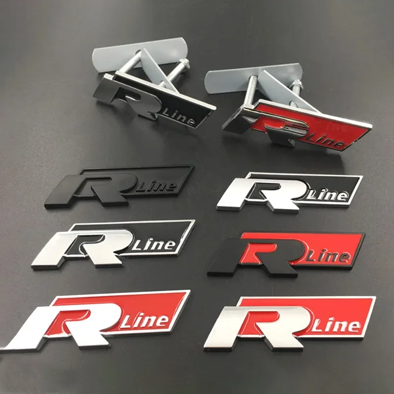Передняя решетка автомобиля бампер 3D металлические наклейки с логотипом R-Line для
