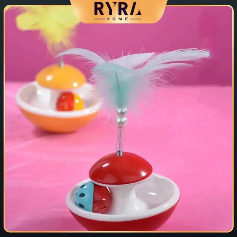 

Feather Tumbler Plastics Creative Cat Toy Bell Pet Interactive Toy Built-in Bell Cat Toys Tease Cat Stick