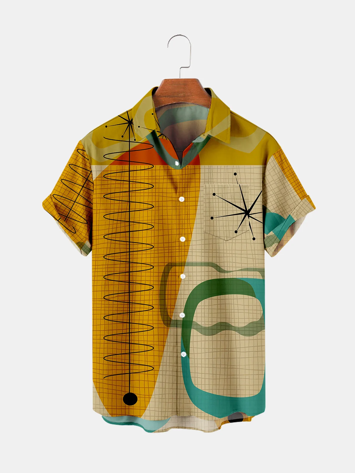 2022 Summer Casual Shirts Men Women Hawaiian Creative Design Single Button Beach Shirts Bright Print