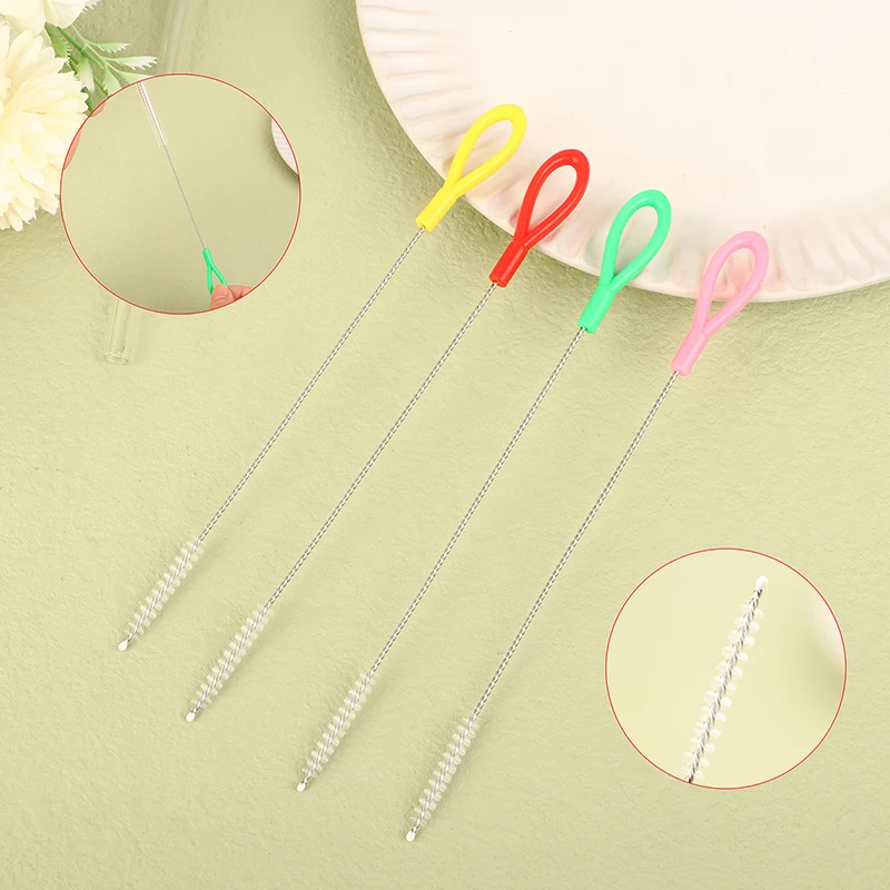 

5pcs Set Stainless Soft Hair Suction Glass Tube Cleaner Brushes Plastic Bottle Fish Tank Pipe Brush Household Cleaning Tools