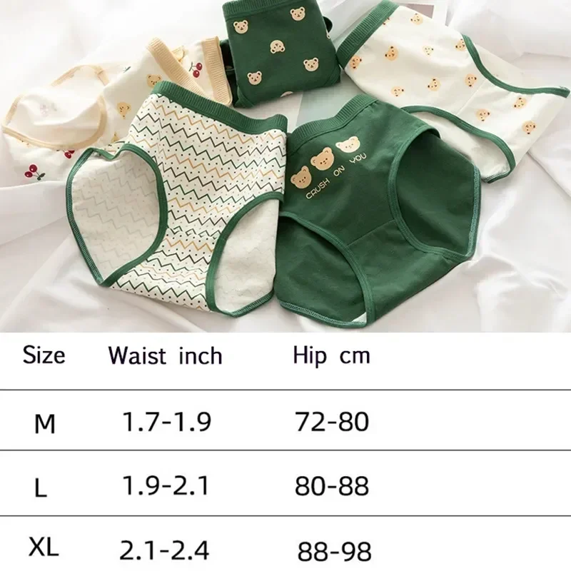

Panty Stripe Bear Sports Women's For Dots Girls Low-rise Breathable Lingerie Cartoon Underwear Panties Seamless Briefs Cotton